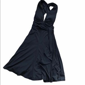 White House Black Market Black Halter Dress Size 2